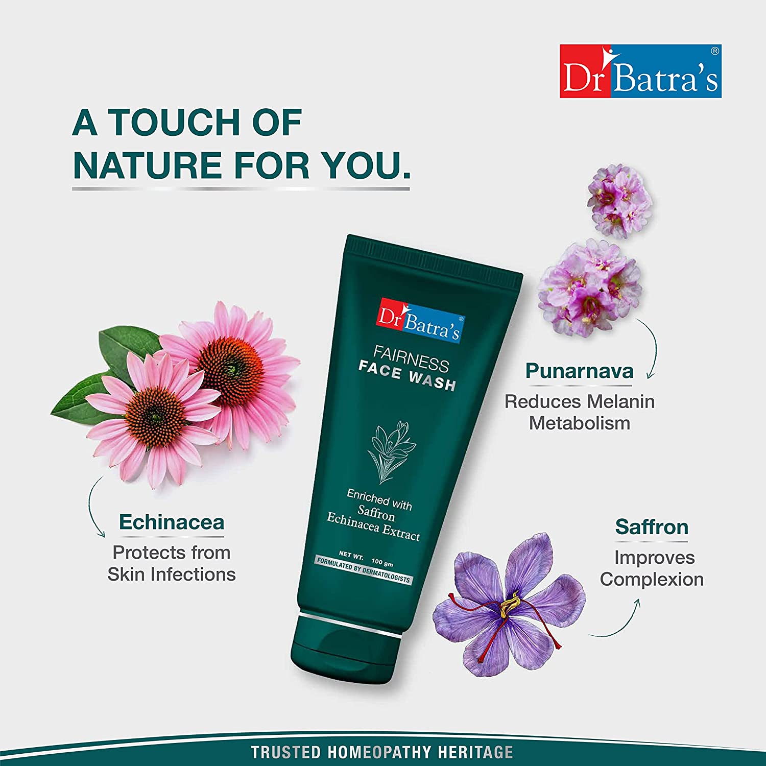 Fairness Face Wash Enriched With Saffron Echinacea Extract