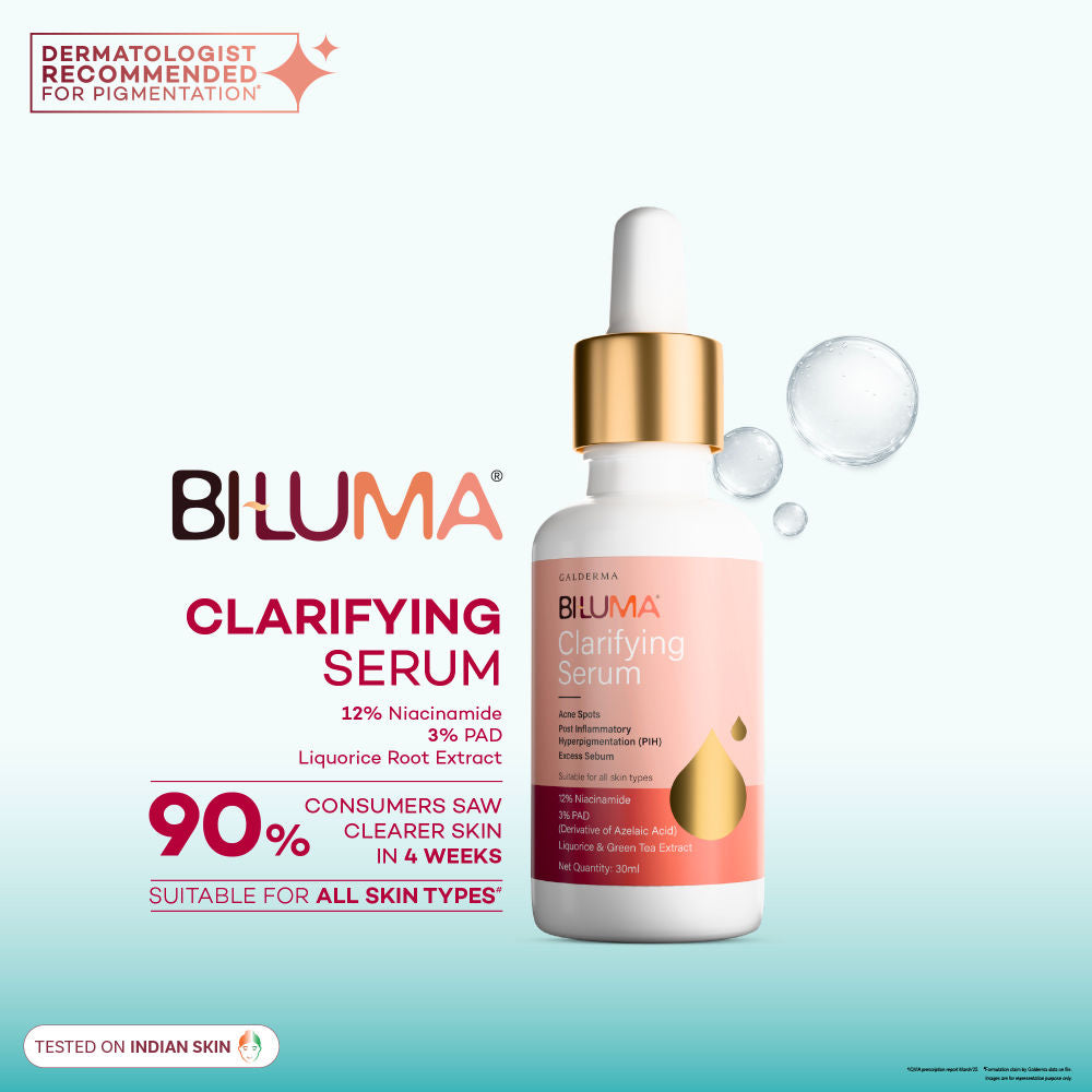 Clarifying Serum with Niacinamide, for Oily Skin, Fades Acne Spots & Reduces Sebum