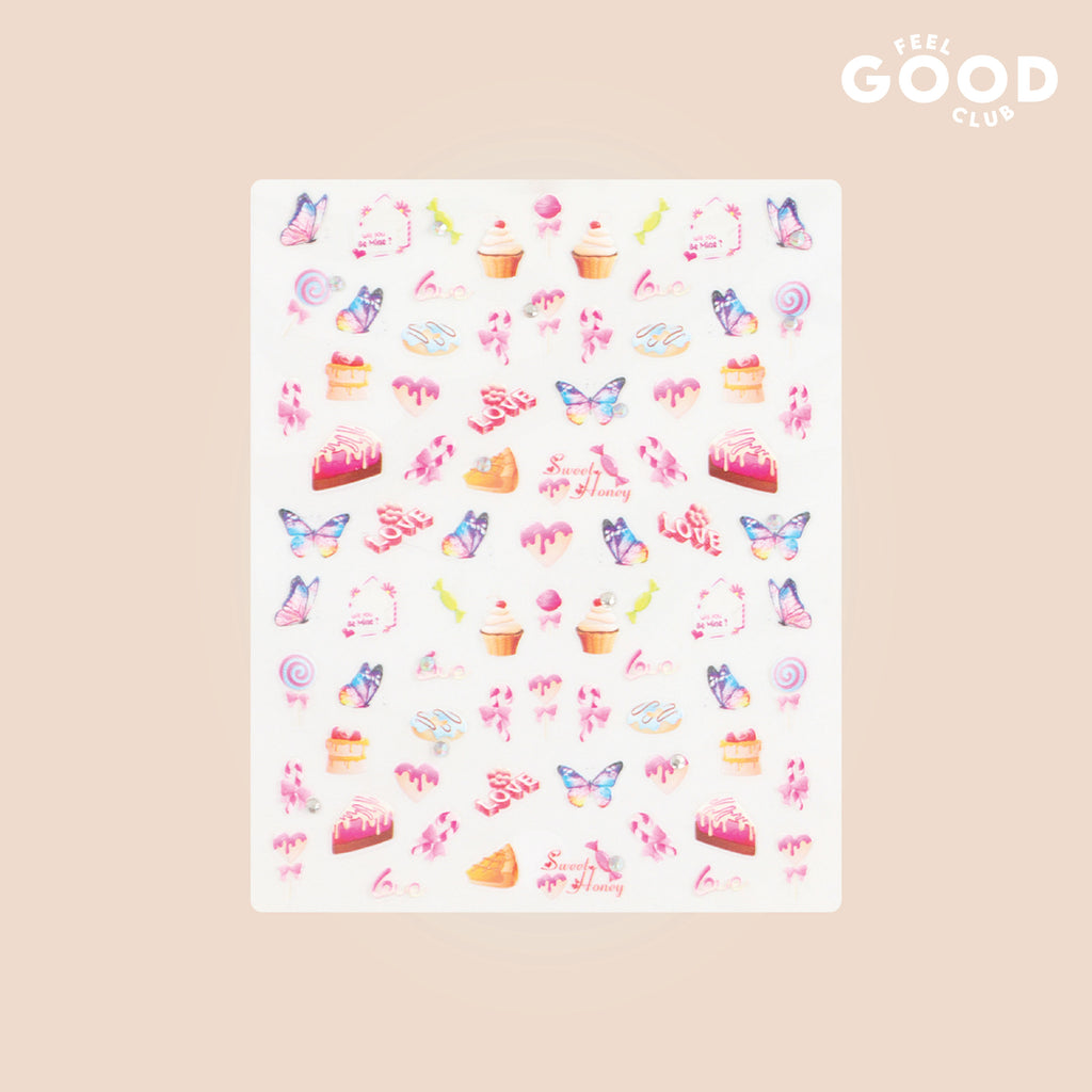 Sugar Rush Stickers For Quick Easy Nail Art - Peel & Apply On Dry Nail Polish Enamel