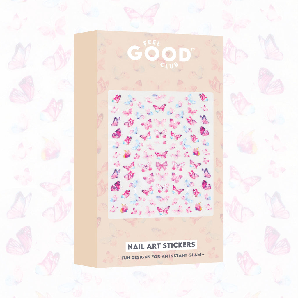 Butterfly Bliss Stickers For Quick Nail Art - Peel & Apply On Dry Nail Polish Enamel