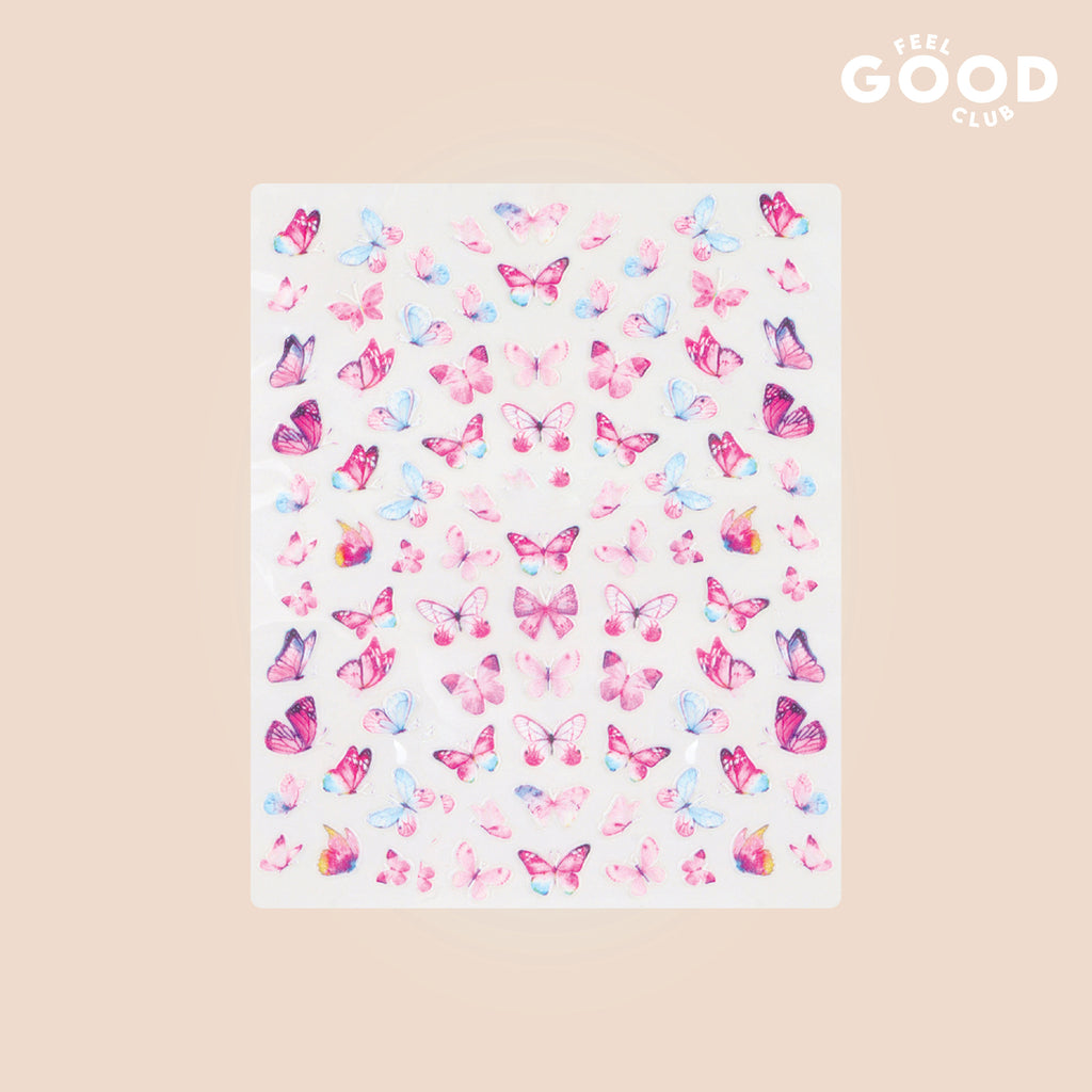 Butterfly Bliss Stickers For Quick Nail Art - Peel & Apply On Dry Nail Polish Enamel