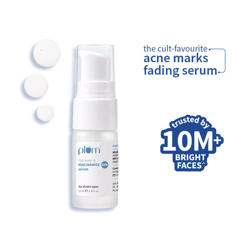 10% Niacinamide Brightening Face Serum with Rice Water & Ferment - Fades Blemishes & Acne Marks