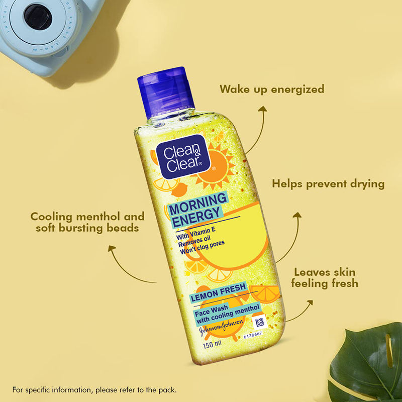 Morning Energy Lemon Fresh Face Wash - Gentle Cleanser with Menthol for Oily Skin