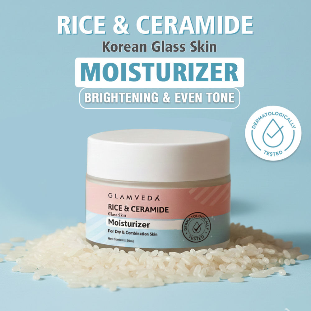 Korean Rice & Ceramide Lightweight Face Moisturizer Cream For Glass Skin