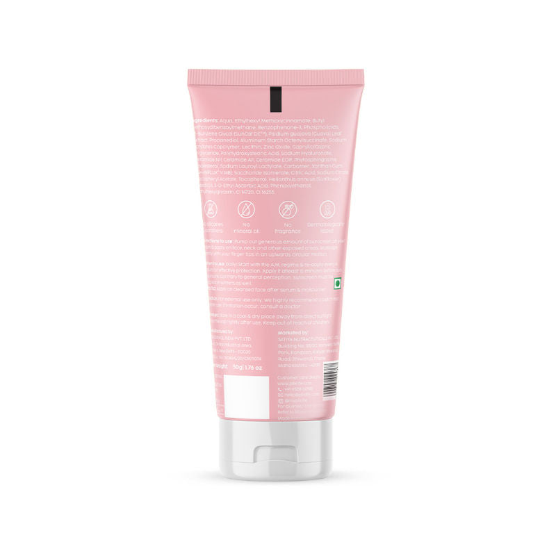 SPF 50+ Guava Glow Invisible Sunscreen Gel For UV A, UV B Protection with Ceramides and Vit C