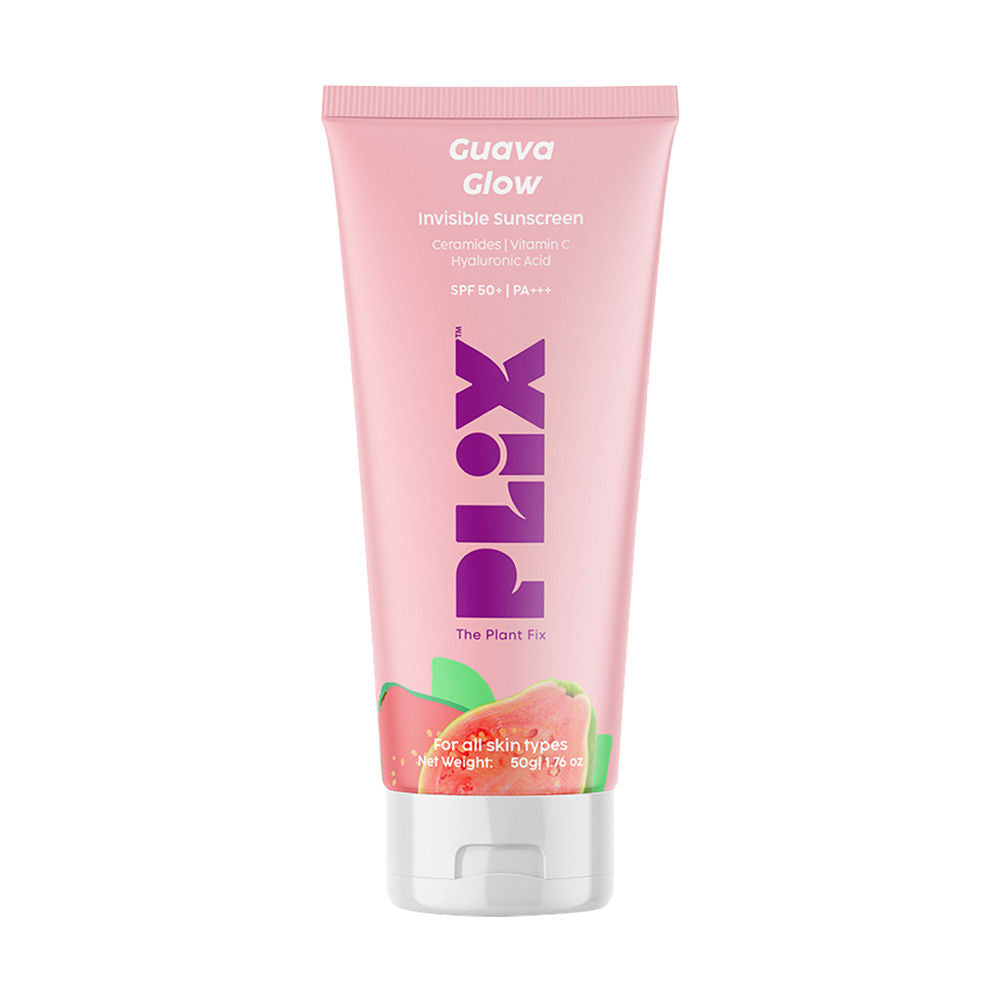 SPF 50+ Guava Glow Invisible Sunscreen Gel For UV A, UV B Protection with Ceramides and Vit C