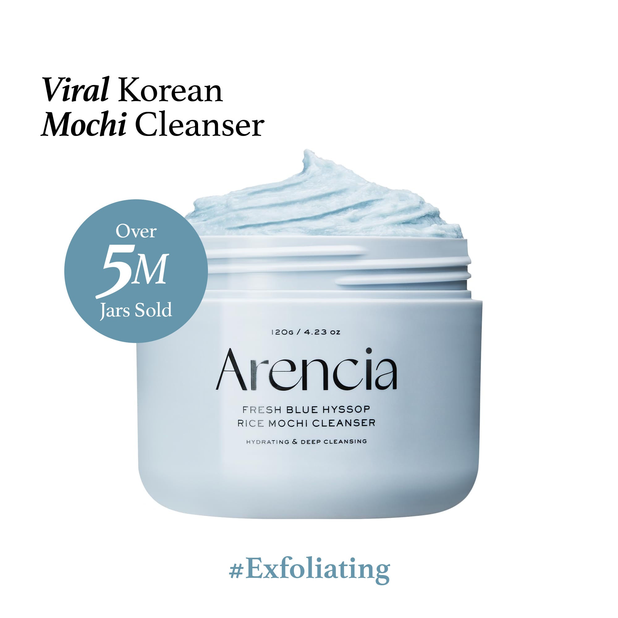 Fresh Blue Hyssop Rice Mochi Cleanser - Gentle Exfoliating Pore Care Korean Double Cleanser