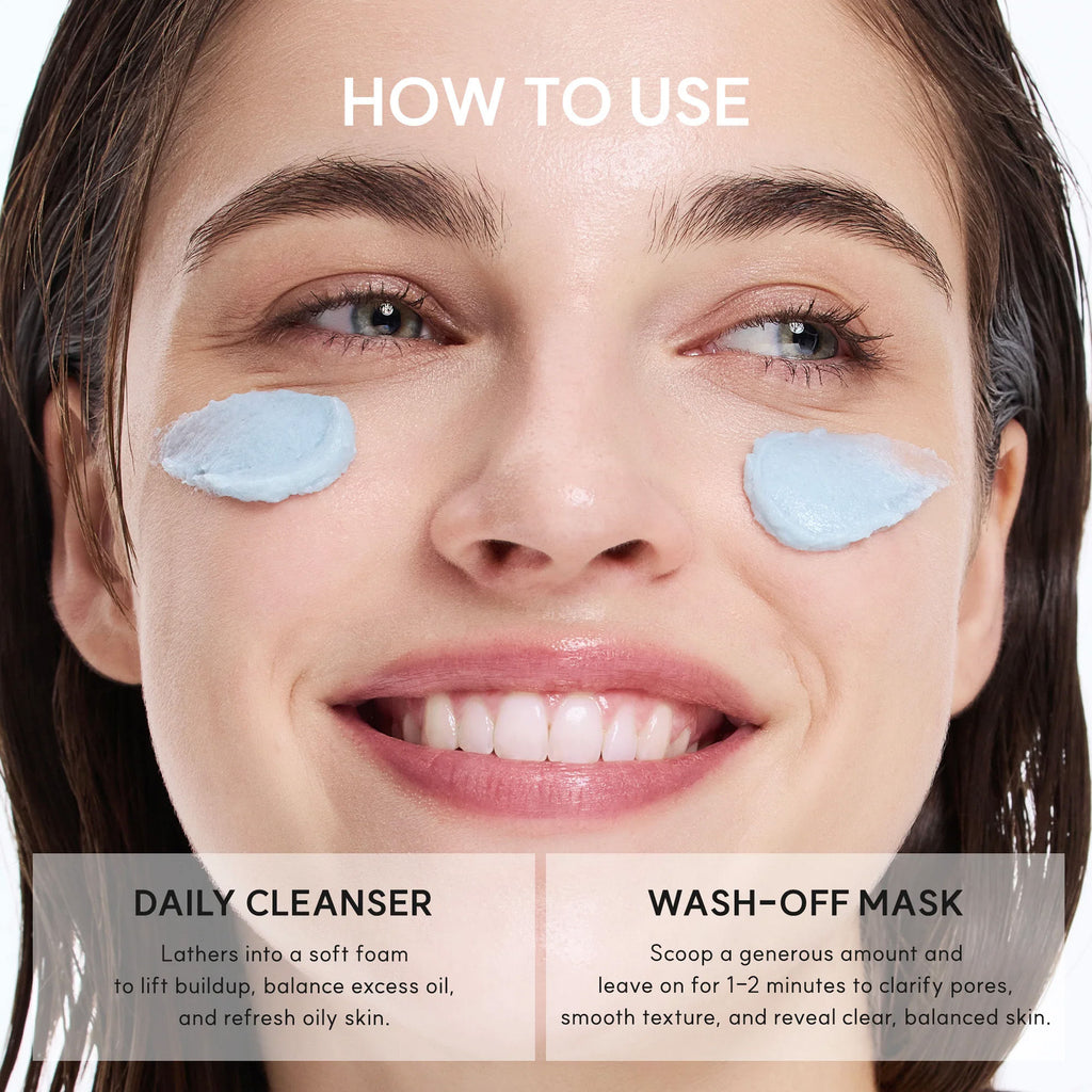 Fresh Blue Hyssop Rice Mochi Cleanser - Gentle Exfoliating Pore Care Korean Double Cleanser