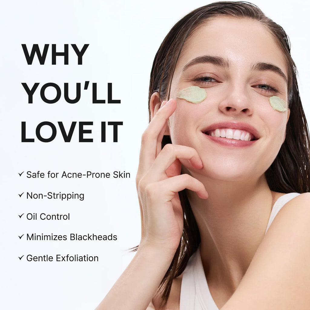 Fresh Green Rice Mochi Cleanser - Korean Cleanser, Mask & Makeup Remover, Reduces Blackheads