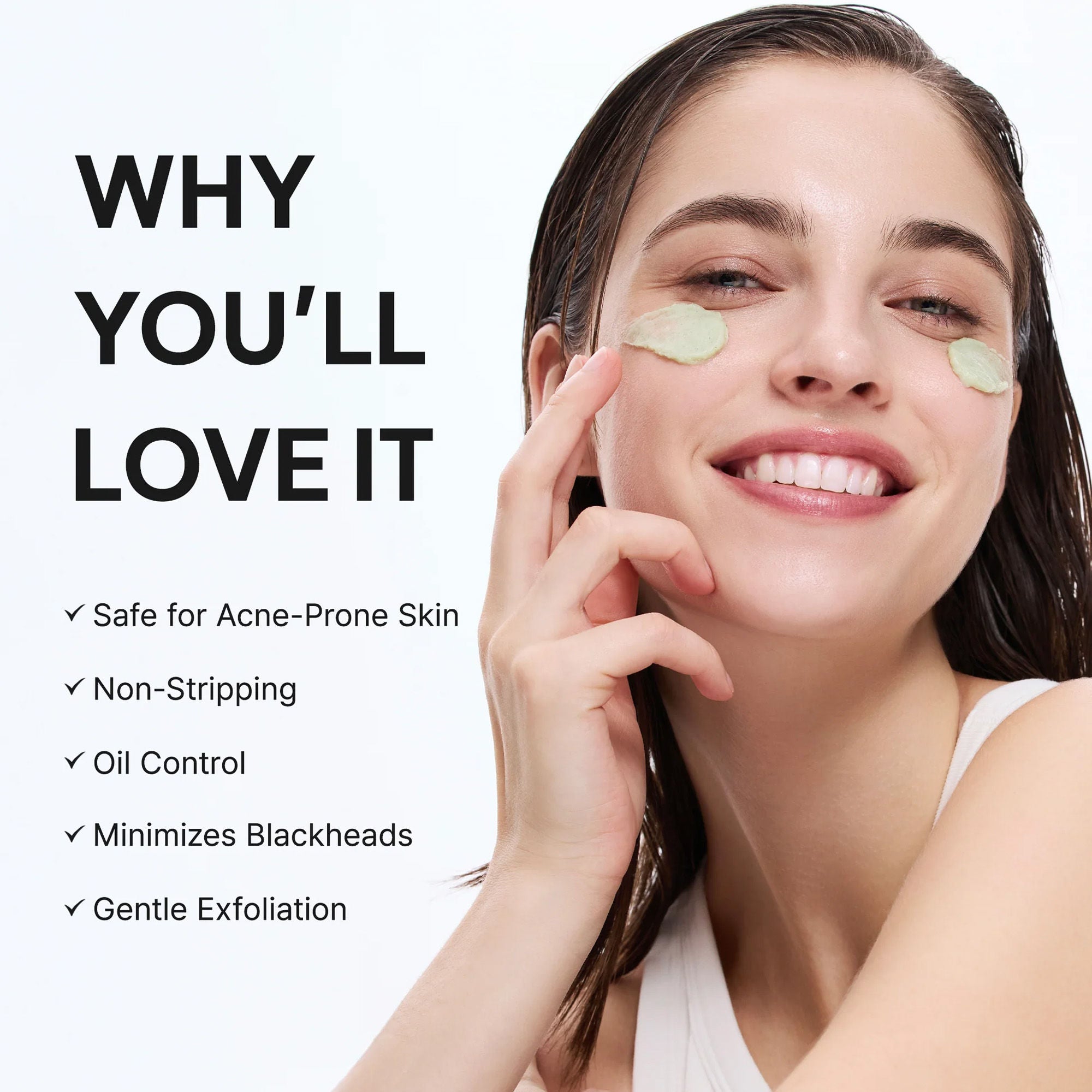 Fresh Green Rice Mochi Cleanser - Korean Cleanser, Mask & Makeup Remover, Reduces Blackheads