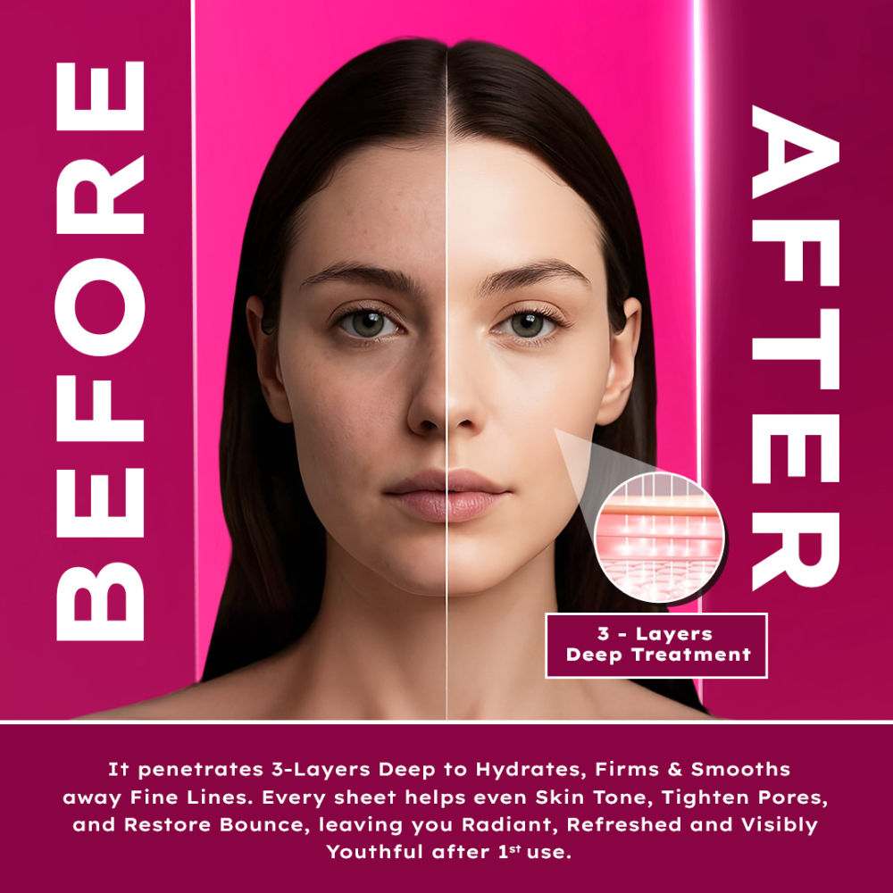 Korean Glass Skin Bio-Collagen Overnight Face Mask - Pack of 1
