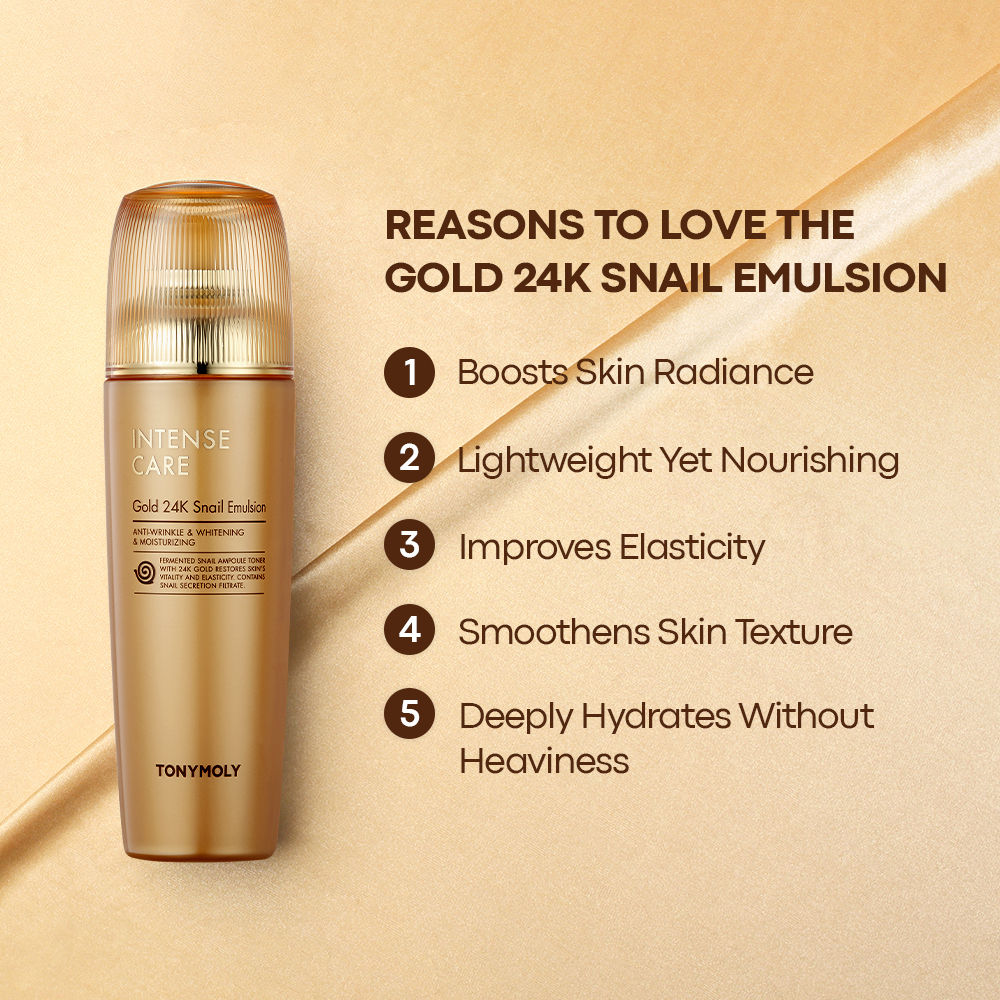 Korean Intense Care Gold 24K Snail Emulsion to Nourish, Firm & Rejuvenate Dull, Tired Skin