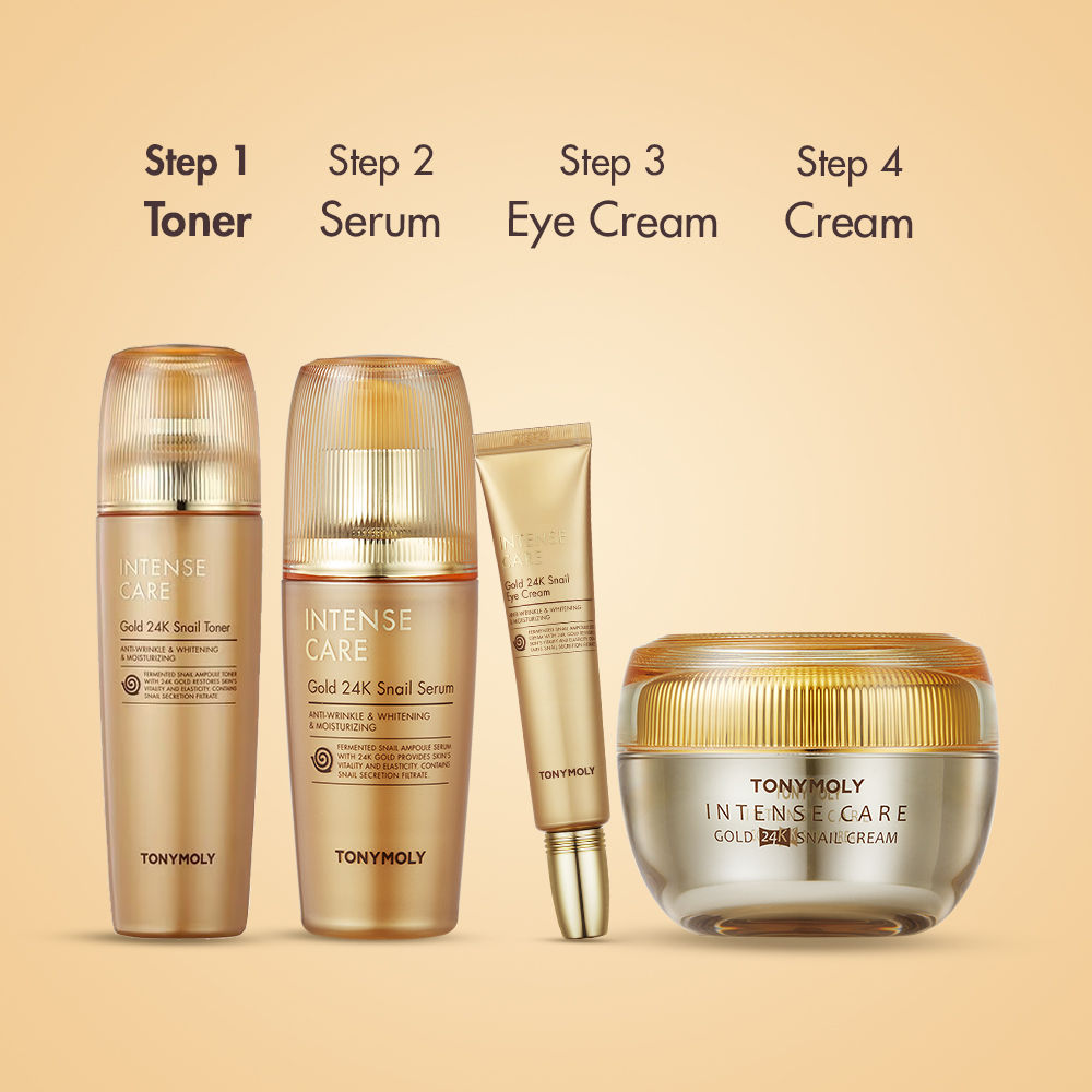 Korean Intense Care Gold 24K Snail Toner to Hydrate, Soothe & Brighten Dull, Mature Skin
