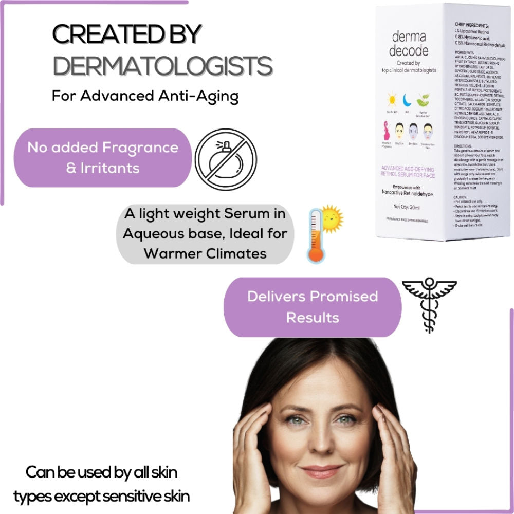 Advanced Retinol Face Serum With 1% Retinol And 0.5 % Retinal For Anti Aging Wrinkles