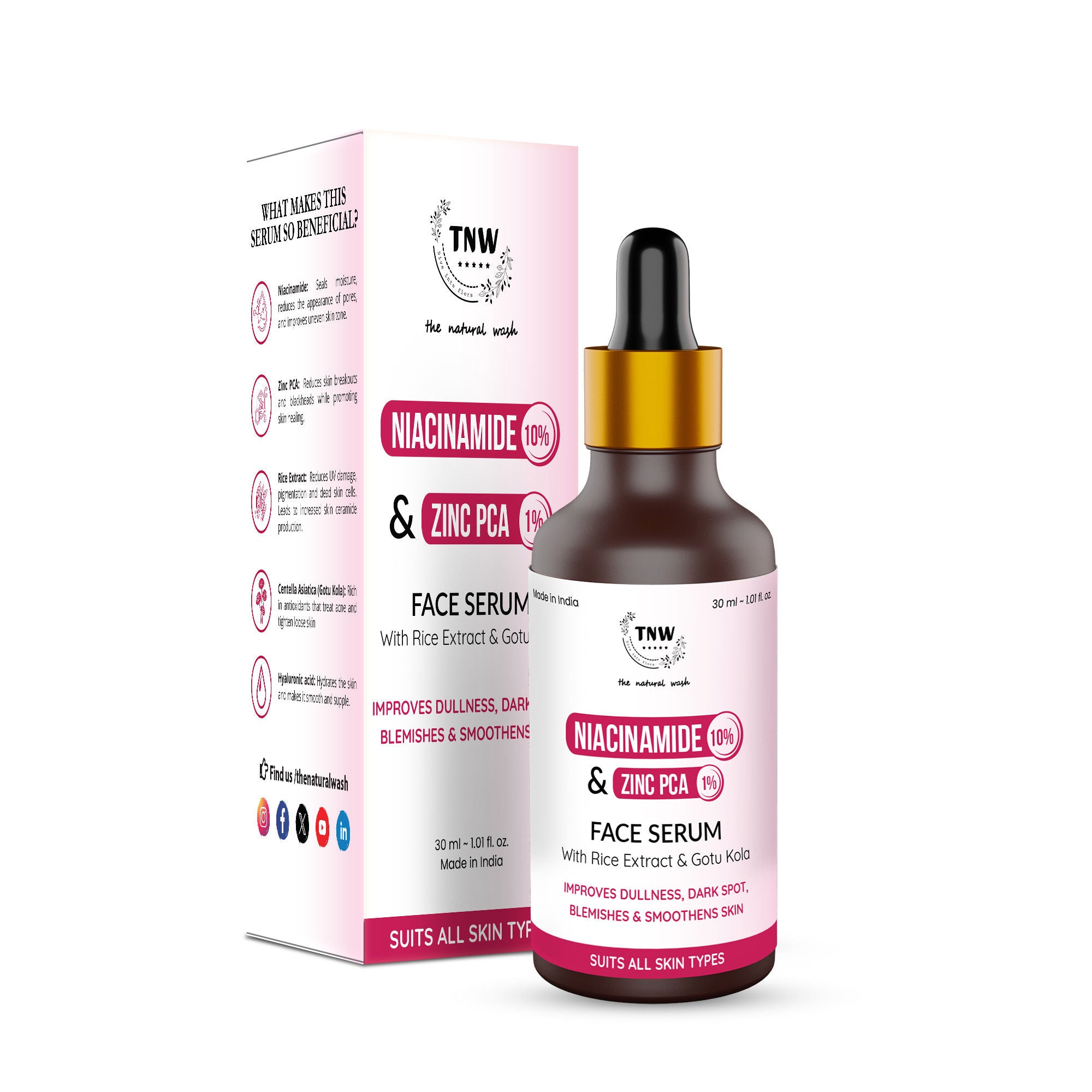 10% Niacinamide + 1% Zinc PCA Face Serum, Minimize pores, Even skin tone