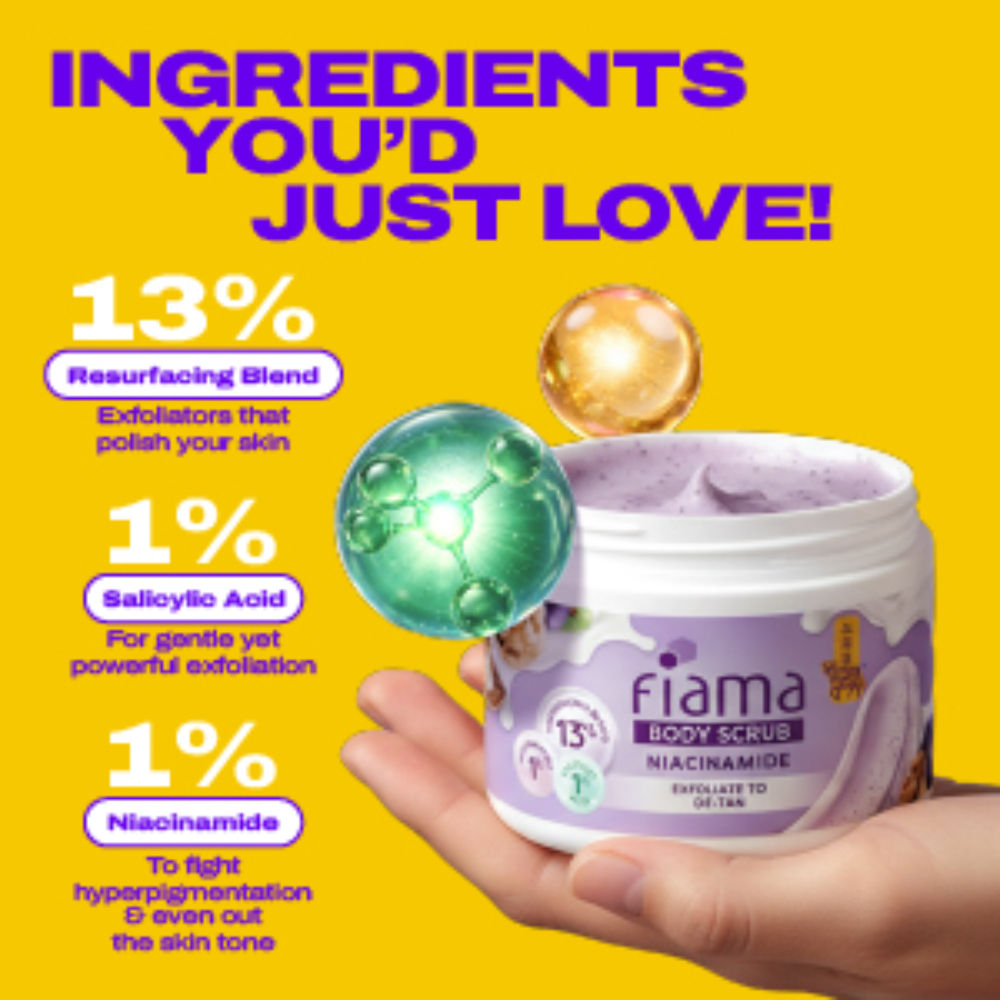 De Tan Body Scrub With 1% Niacinamide
