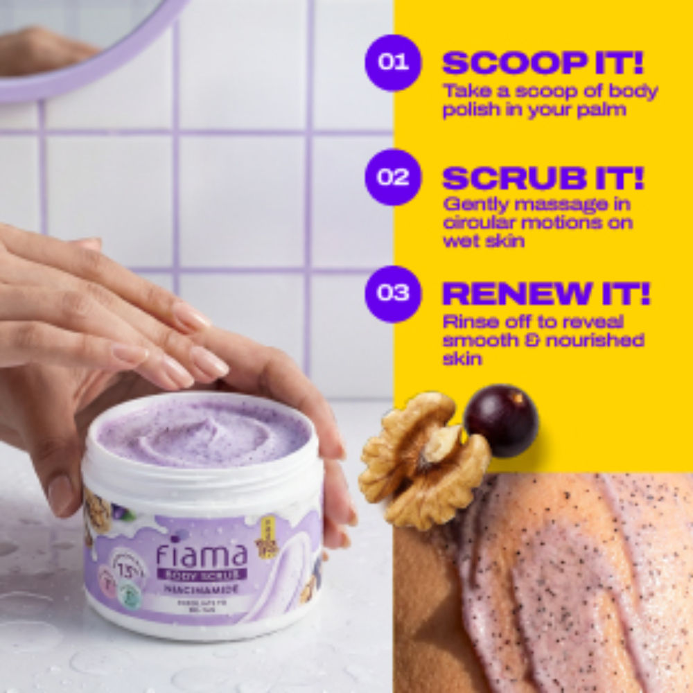 De Tan Body Scrub With 1% Niacinamide
