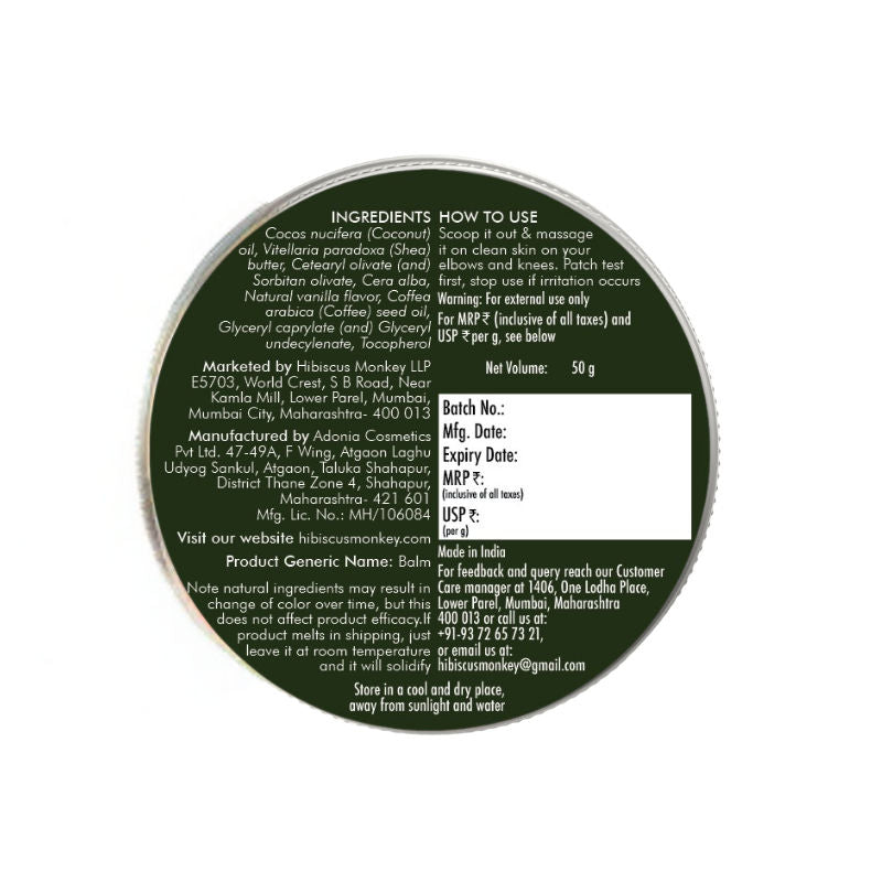 Cuddles Coffee & Toffee Body Balm, Deeply Moisturizes Dry, Discolored & Chapped Skin