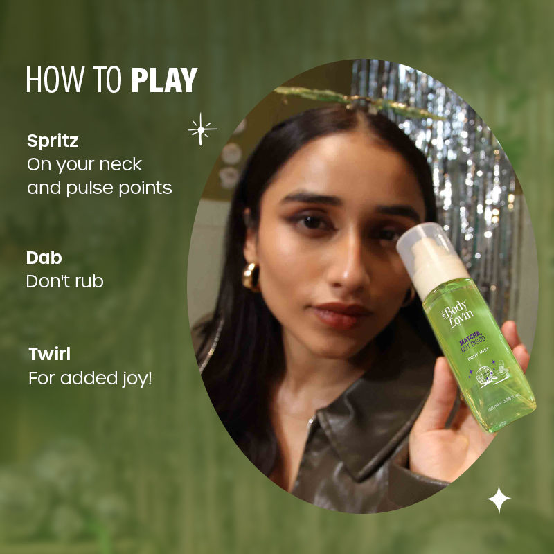 BodyLovin’ Matcha, But Disco Body Mist, Long-Lasting, Lactonic Matcha Fragrance