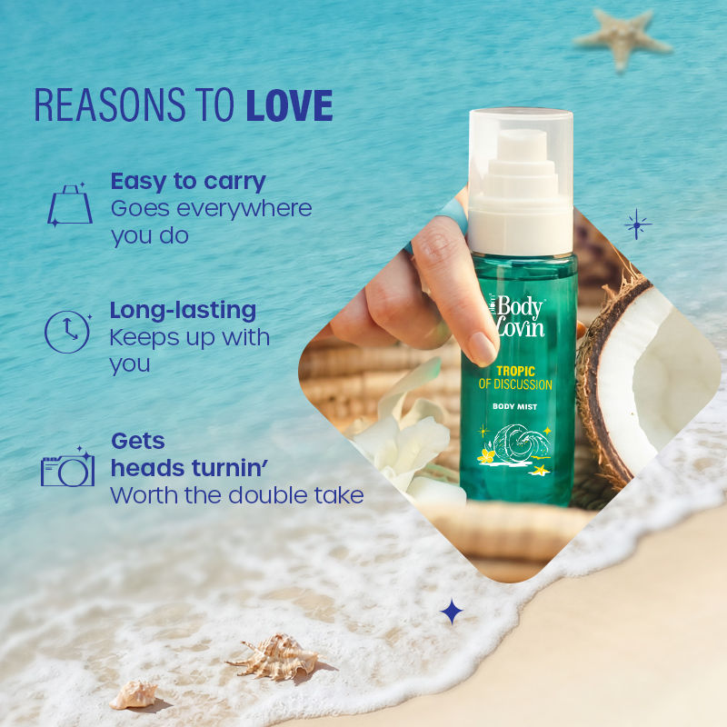 BodyLovin’ Tropic Of Discussion Body Mist, Long-Lasting, Fresh Tropical Fragrance