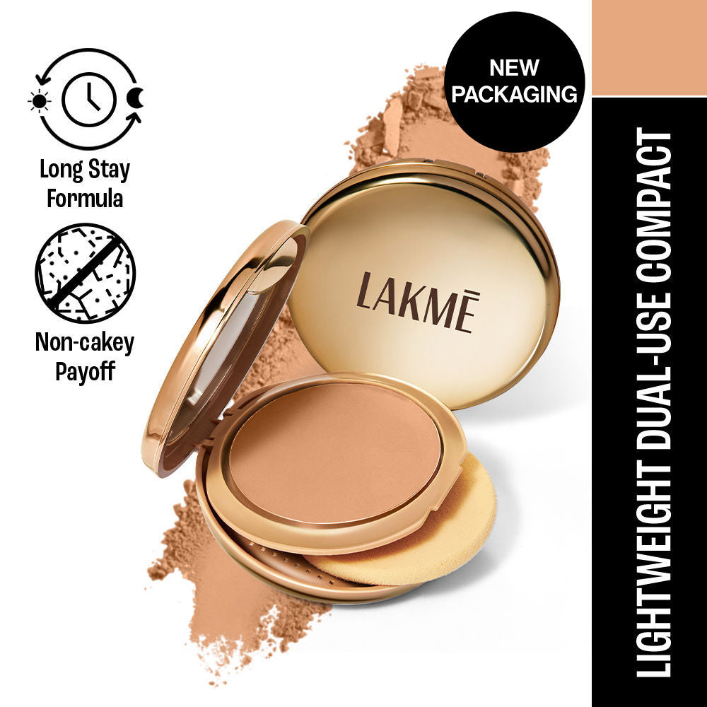 9 To 5 Unreal Dual Cover Pressed Powder, 2 In 1 Compact + Foundation - 16 Sand