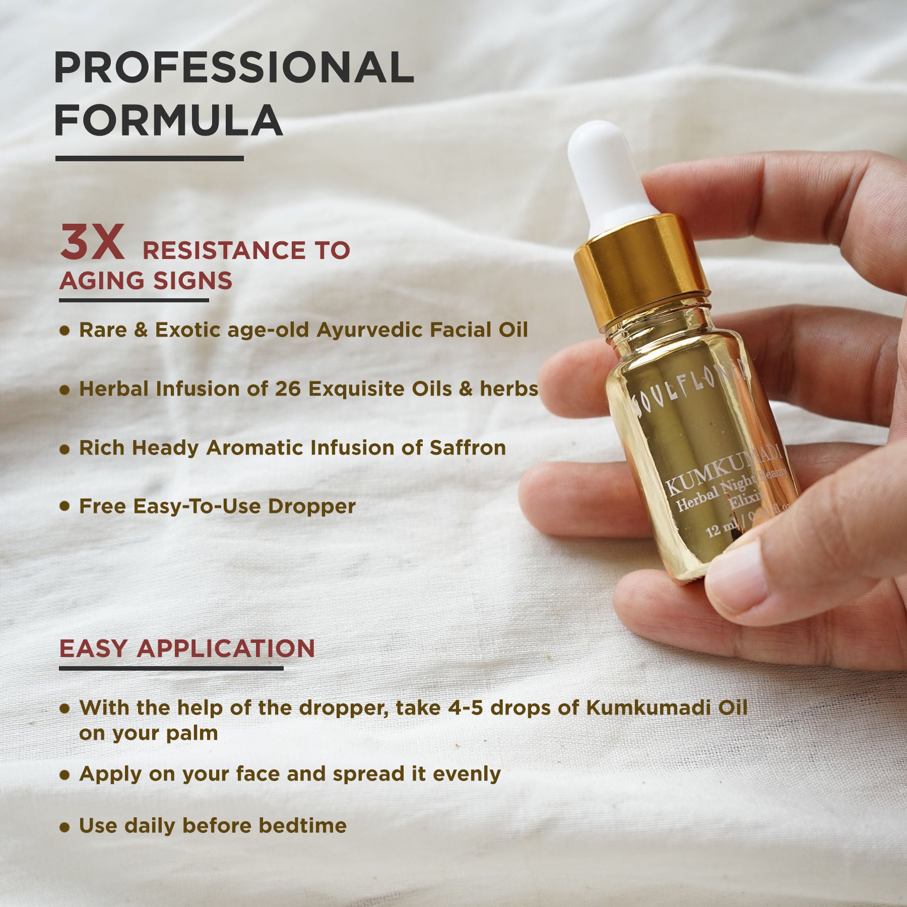 Kumkumadi Tailam Saffron Night Serum Face Oil for Skin Glow, Anti Aging, Dark Spots