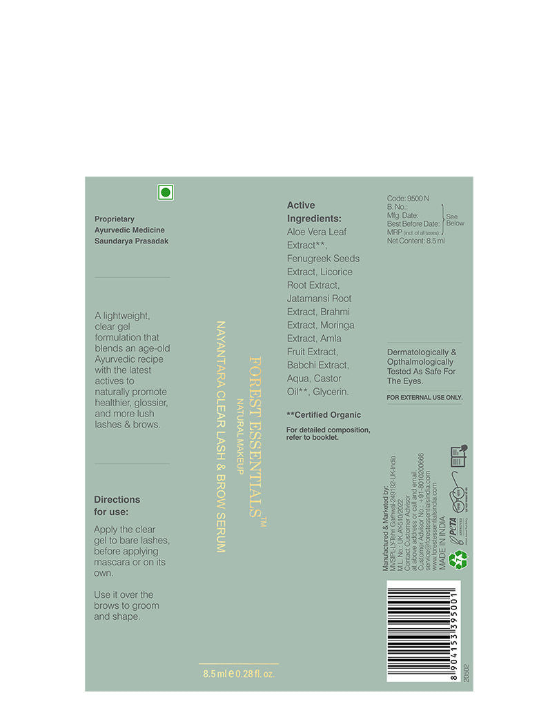 Nayantara Clear Lash, Brow Growth Serum - Ayurvedic Hair Growth Serum - Vitamin E