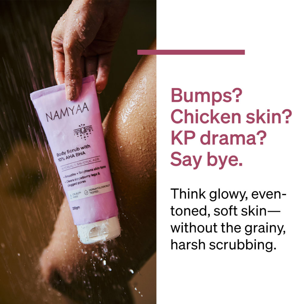 Body Scrub With 10% AHA BHA - Glycolic, Lactic & Salicylic Acid Exfoliator