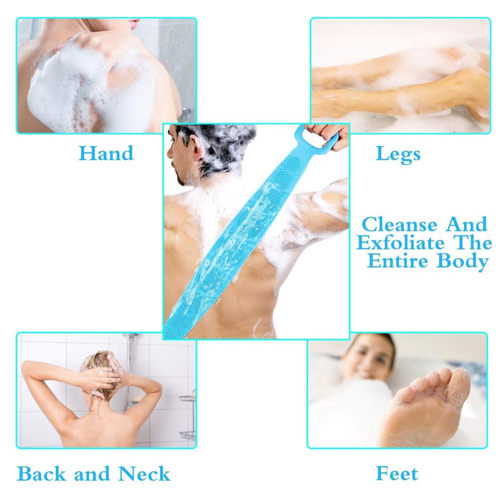 Exfoliating Silicone Back Srubber Belt - Color May Vary