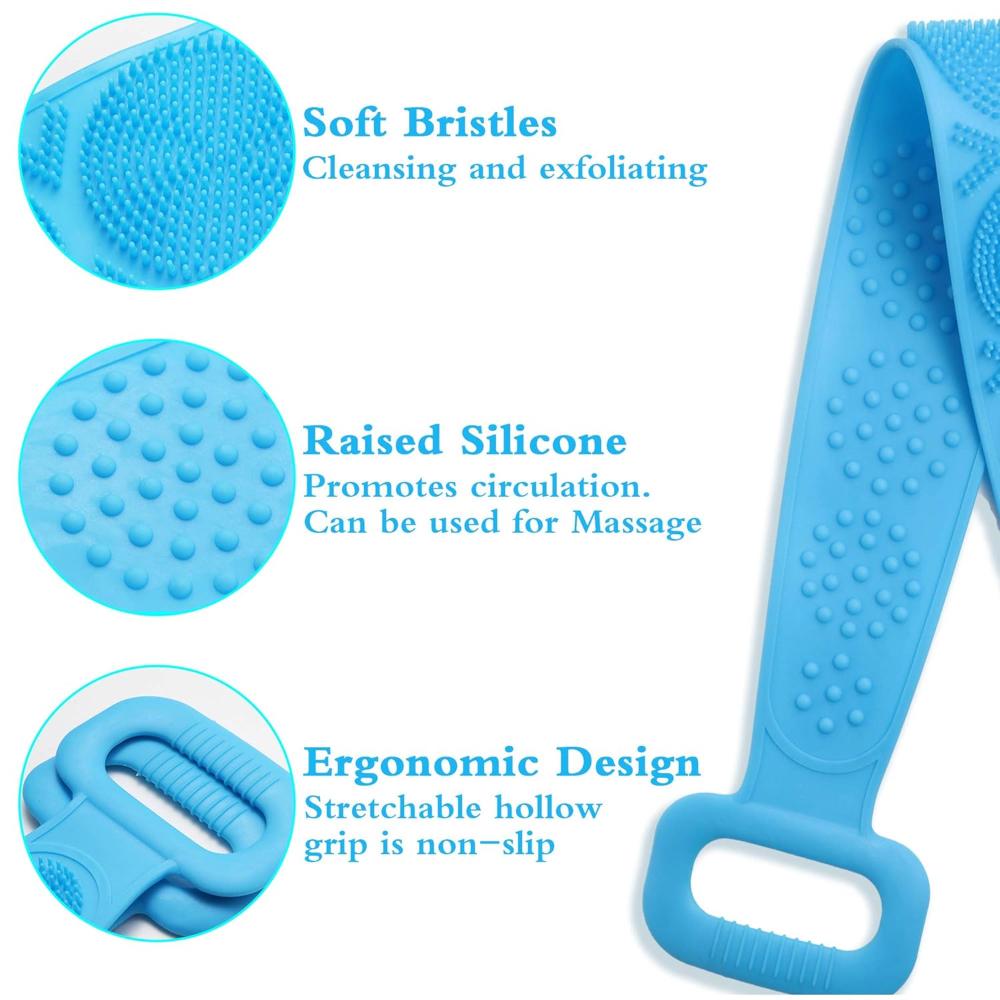 Exfoliating Silicone Back Srubber Belt - Color May Vary