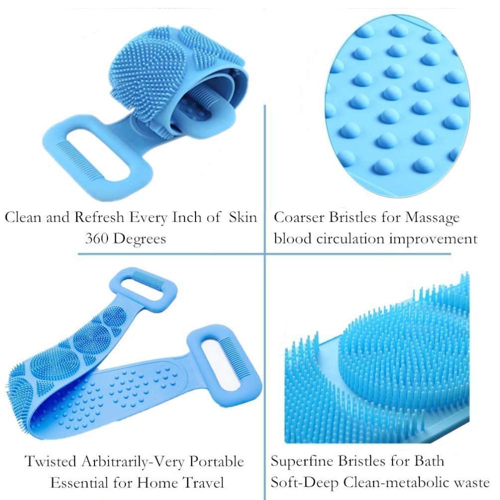 Exfoliating Silicone Back Srubber Belt - Color May Vary