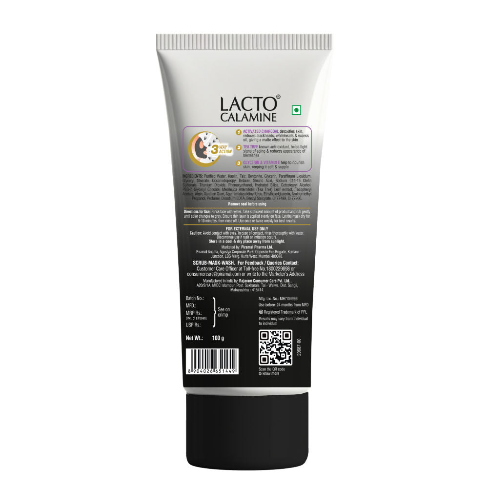 3 - In - 1 Charcoal Face Scrub - Mask - Wash