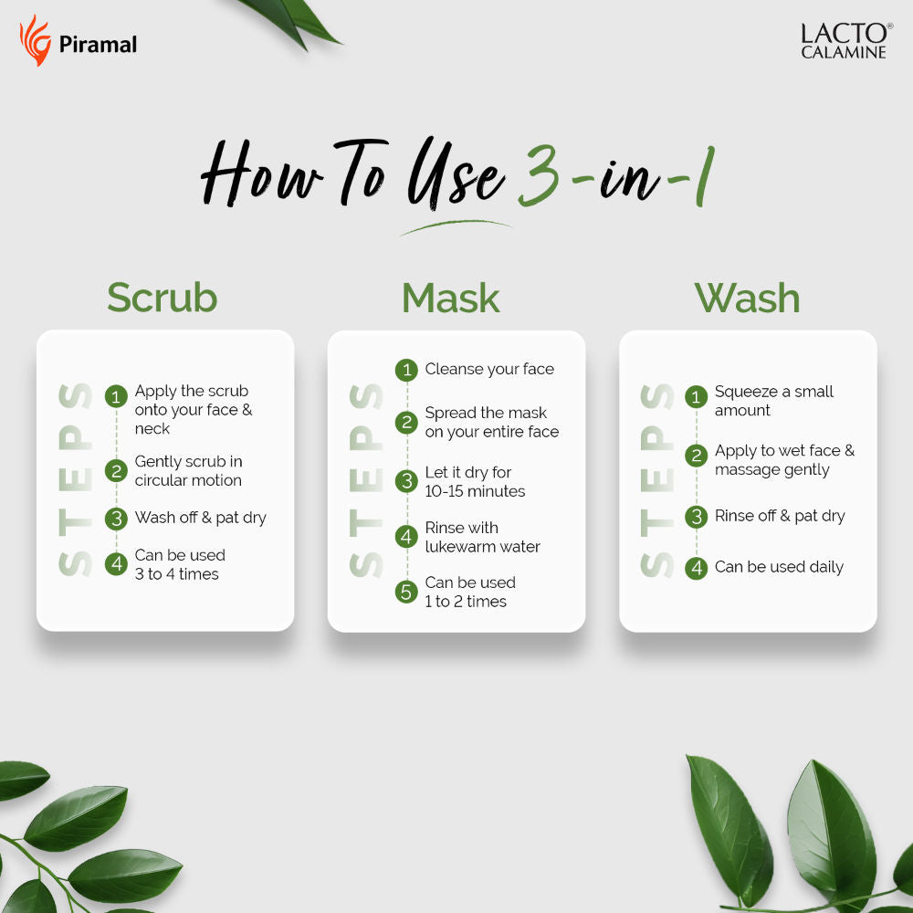 3 - In - 1 Charcoal Face Scrub - Mask - Wash