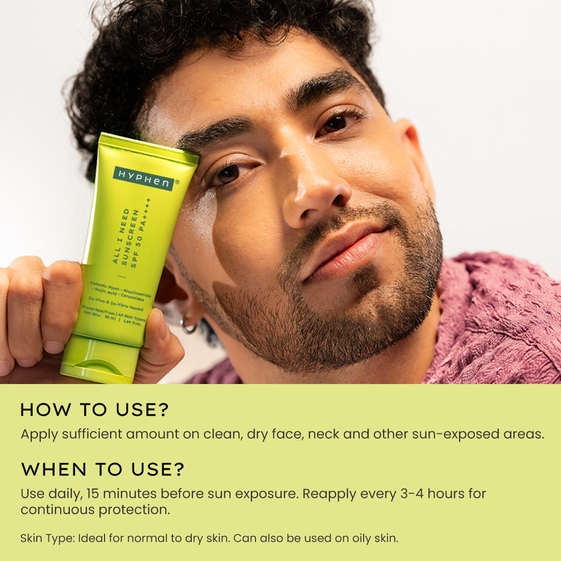 All I Need Sunscreen SPF50 PA++++, Moisturizes, Repairs UV Damage, In-Vivo Tested