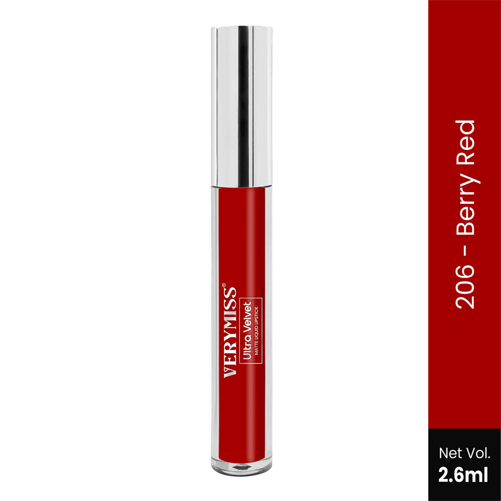 Ultra Velvet Matte Liquid Lipstick - 206 Berry Red