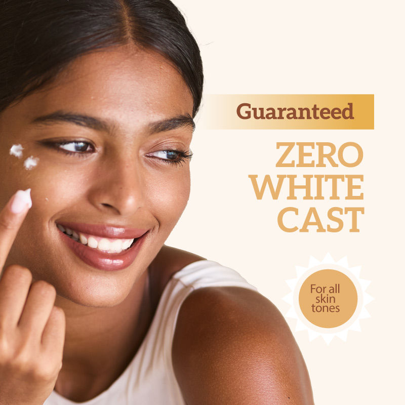 Untinted Hybrid Sunscreen SPF 50, 3% Zinc Oxide, Niacinamide & Vitamin E - Dewy Finish