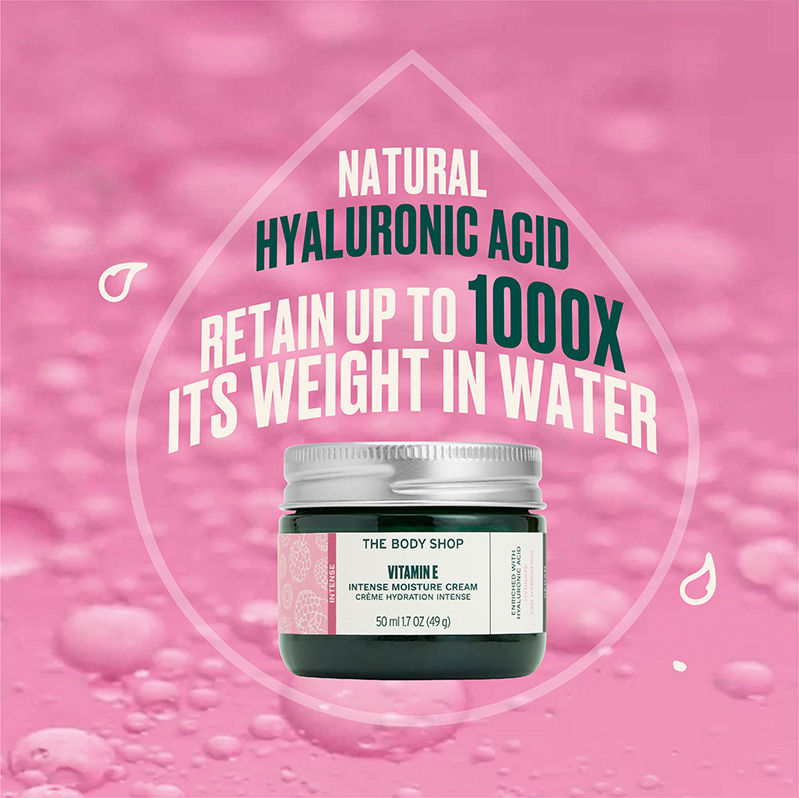 Vitamin E Intense Moisture Cream 72H Hydration Hyaluronic Acid & Raspberry Seed Oil