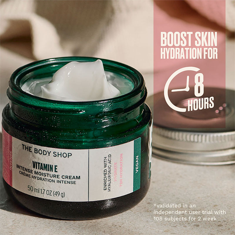 Vitamin E Intense Moisture Cream 72H Hydration Hyaluronic Acid & Raspberry Seed Oil