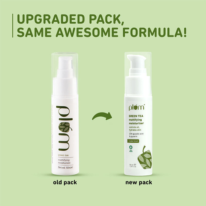 Green Tea Mattifying Moisturizer With Glycolic Acid & Glycerin For matte finish controls oil,hydrates skin