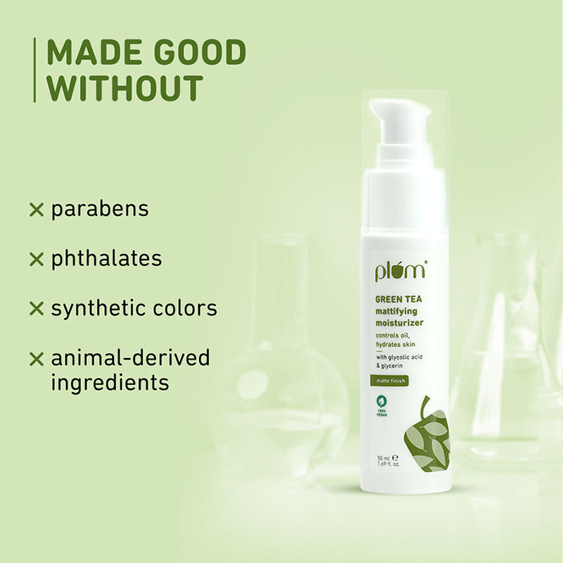 Green Tea Mattifying Moisturizer With Glycolic Acid & Glycerin For matte finish controls oil,hydrates skin