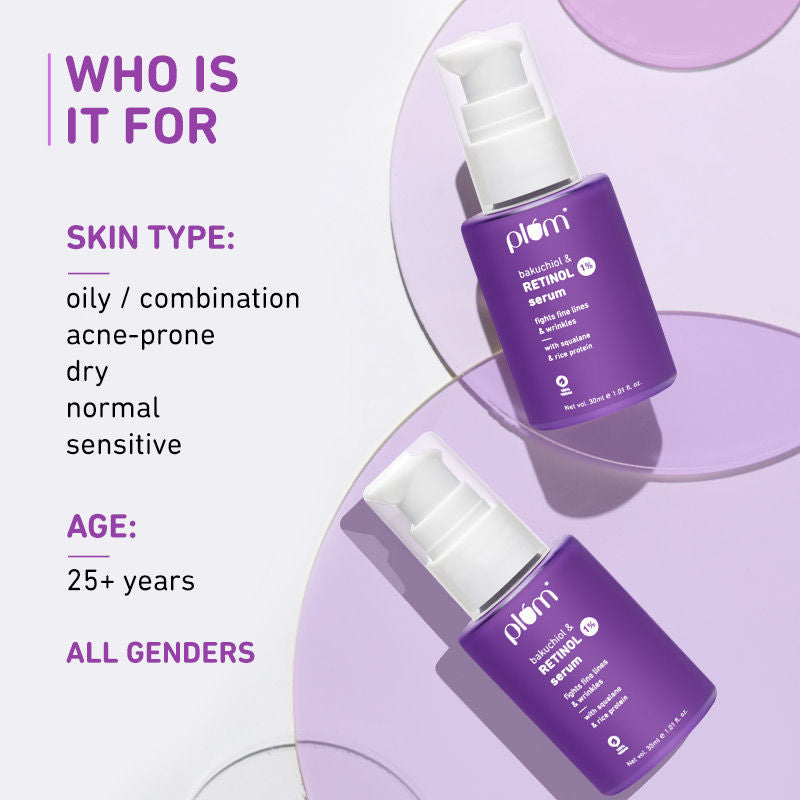 1% Retinol Face Serum With Bakuchiol- Boosts Collagen- Reduces Fine Lines & Wrinkles