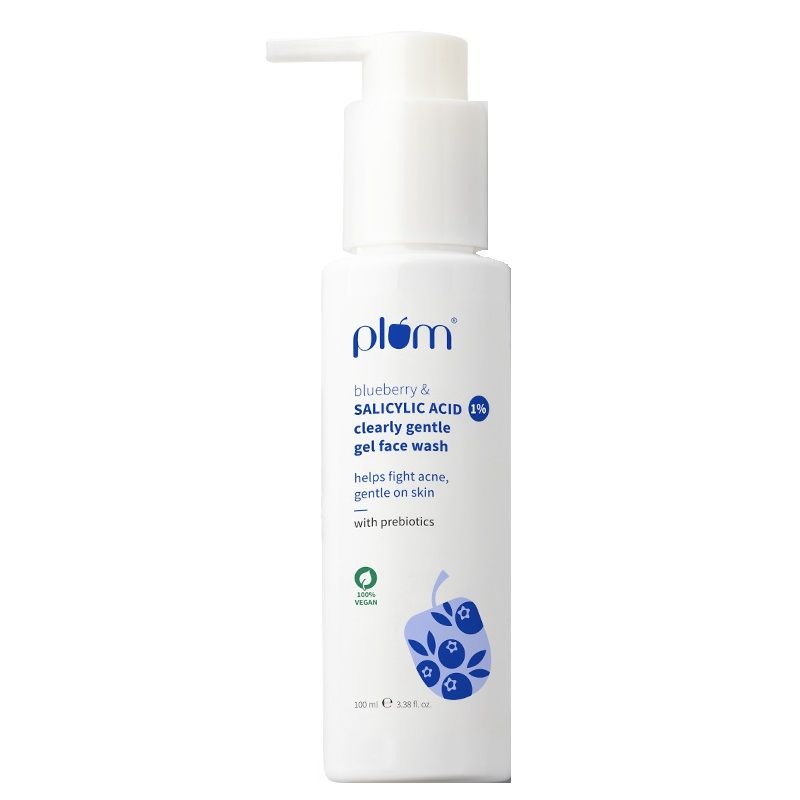 1% Salicylic Acid & Blueberry Clearly Gentle Gel Face Wash, For Acne Prone & Oily Skin
