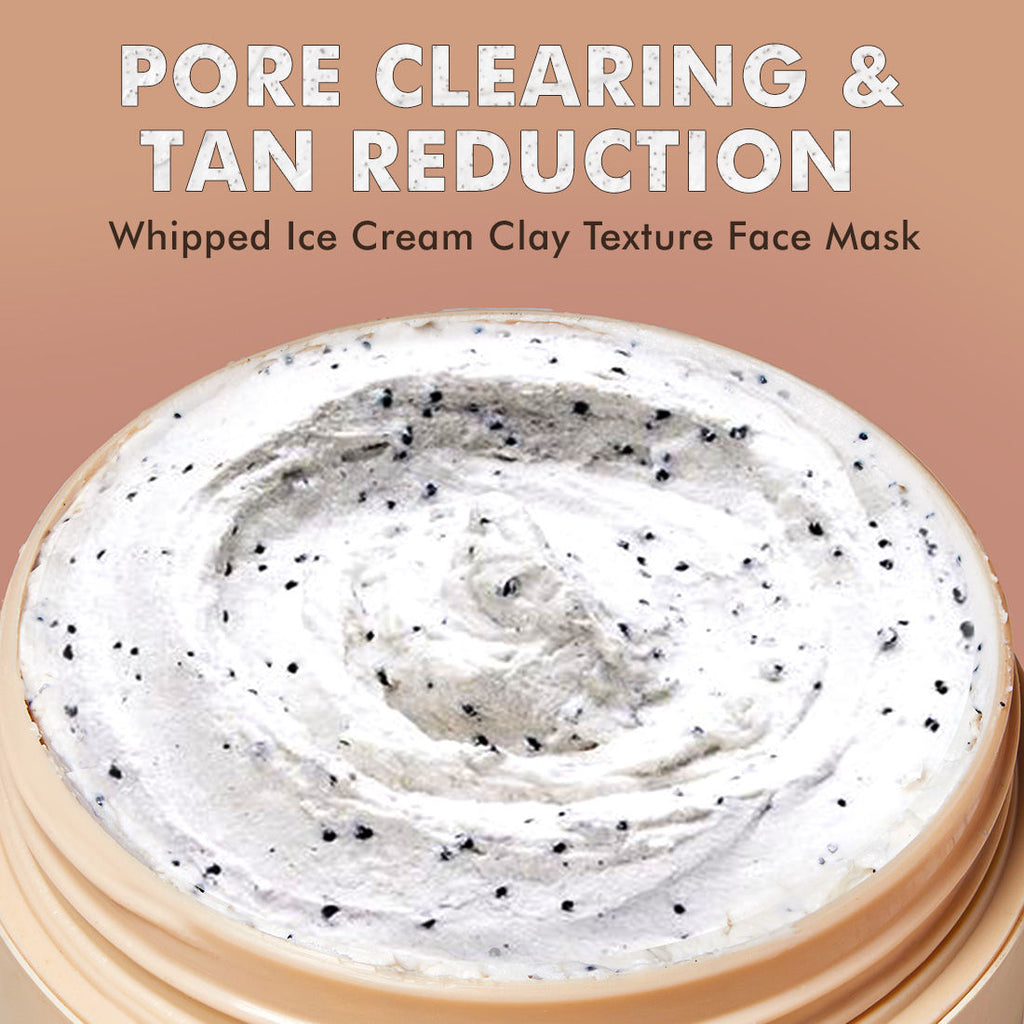 Pore Cleanse Coffee Cookie Detan Face Mask 9% AHA BHA, 3% Charcoal, Coffee Clay Mask