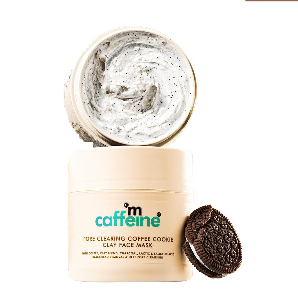 Pore Cleanse Coffee Cookie Detan Face Mask 9% AHA BHA, 3% Charcoal, Coffee Clay Mask