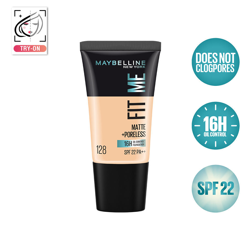Fit Me Matte+Poreless 16H Oil Control Foundation with SPF 22 - 115 Ivory - 128 Warm Nude