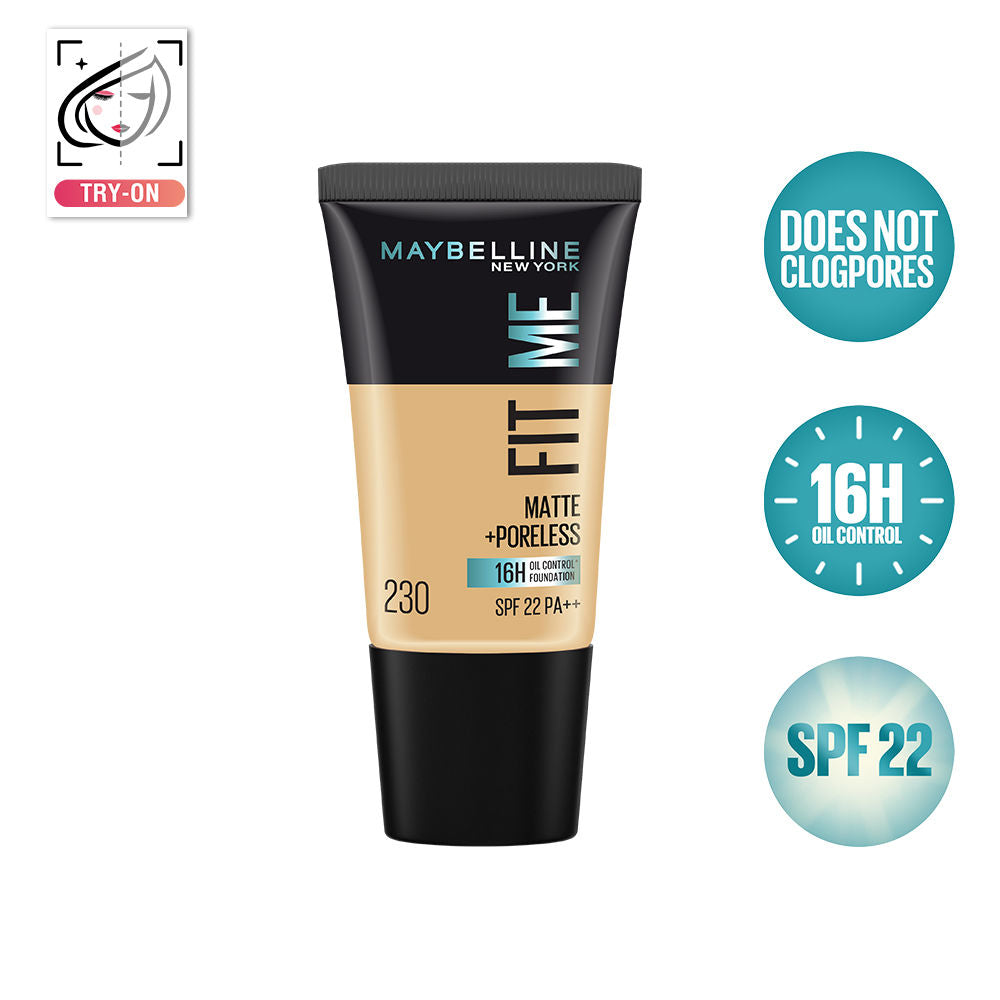 Fit Me Matte+Poreless 16H Oil Control Foundation with SPF 22 - 115 Ivory - 230 Natural Buff