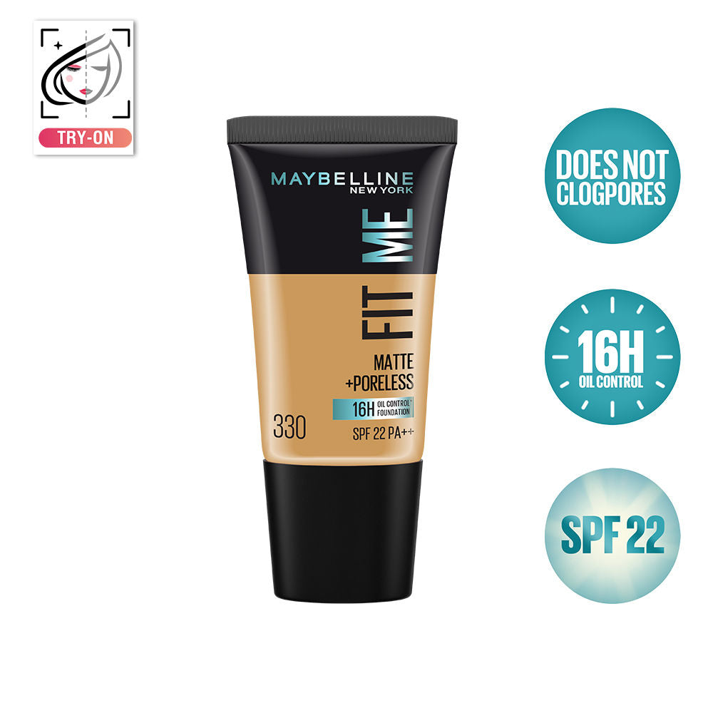 Fit Me Matte+Poreless 16H Oil Control Foundation with SPF 22 - 115 Ivory - 330 Toffee