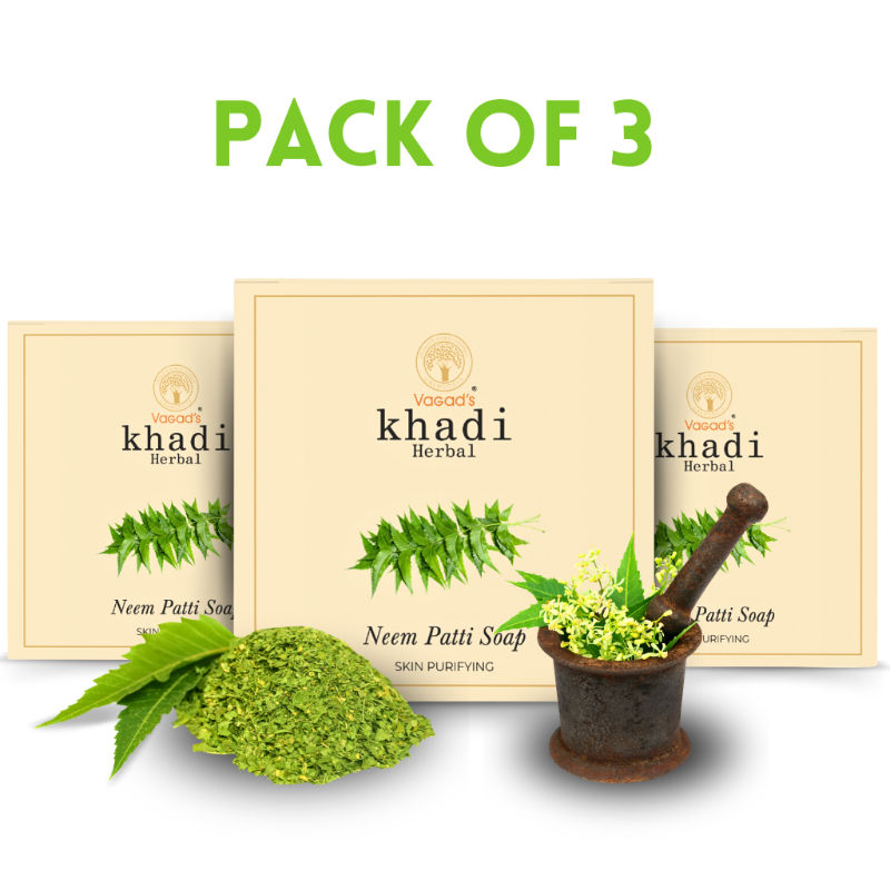 Herbal Neem Patti Soap, Bathing Bar with Neem Leaves, Cleansing Formula