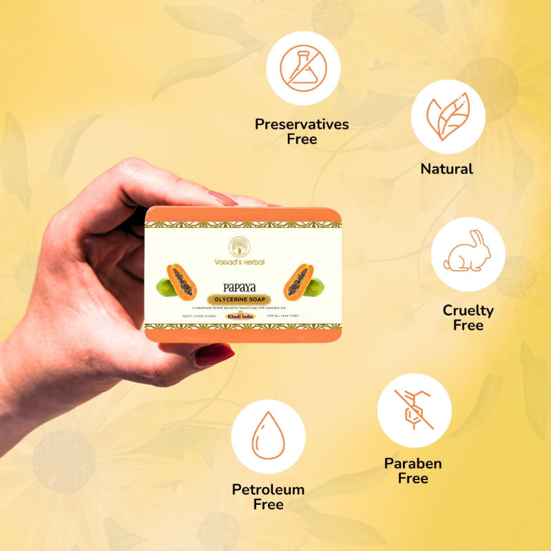 Herbal Papaya Soap, Refreshing Cleansing Formula, Glycerine Enriched