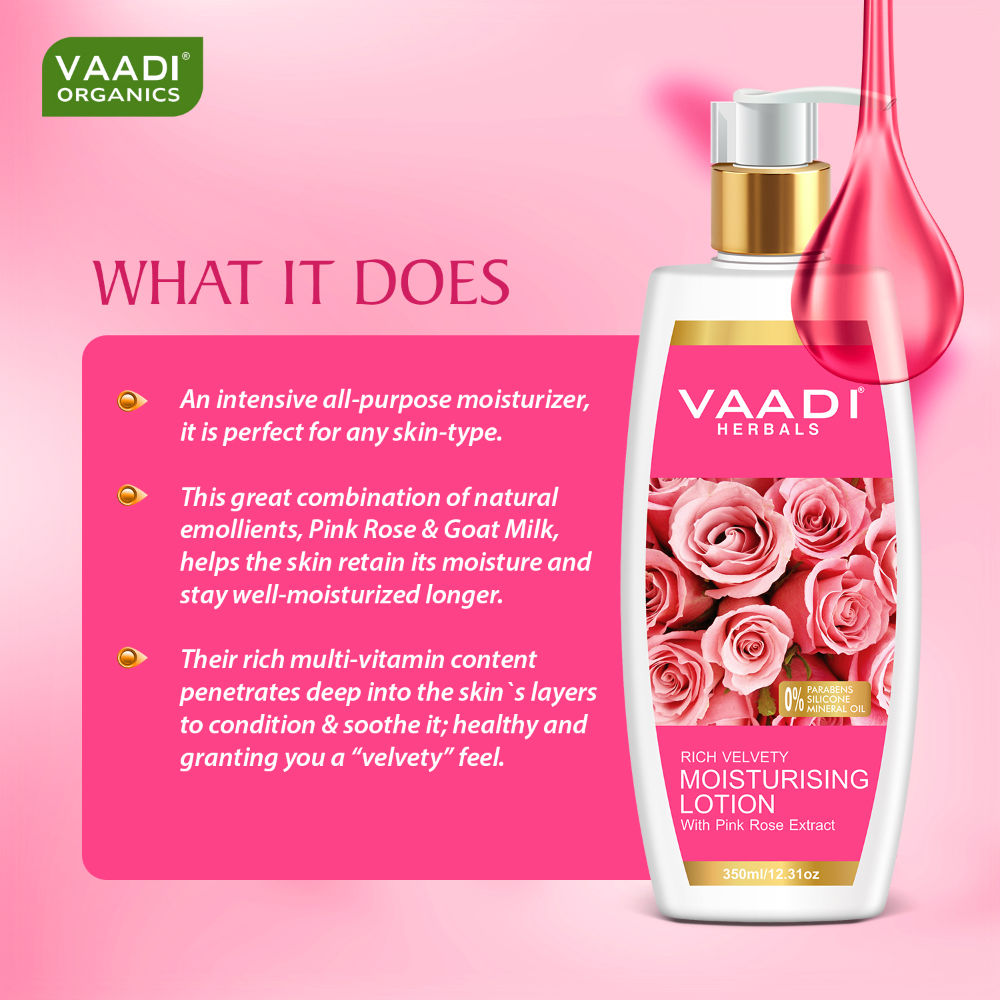 Rich Velvety Moisturising Lotion With Pink Rose Extract